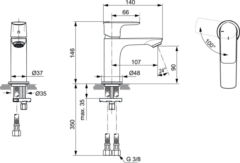 Смесилна батерия Connect Air ColdStart за мивка (1)
