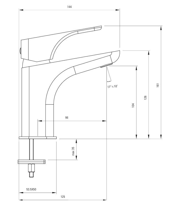 Нисък смесител за мивка Hiacynt Chrome (1)
