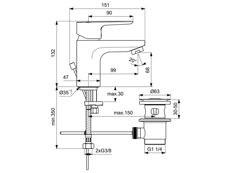 Смесителна батерия за мивка H70 Ceraplan III (1)