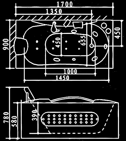 Вана A401B L/R - с хидромасажна система (1)